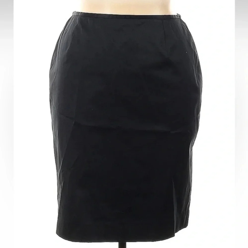 Neiman Marcus Classic Black Designer Cotton Pencil Skirt Women’s Size 14 XL - Picture 1 of 2